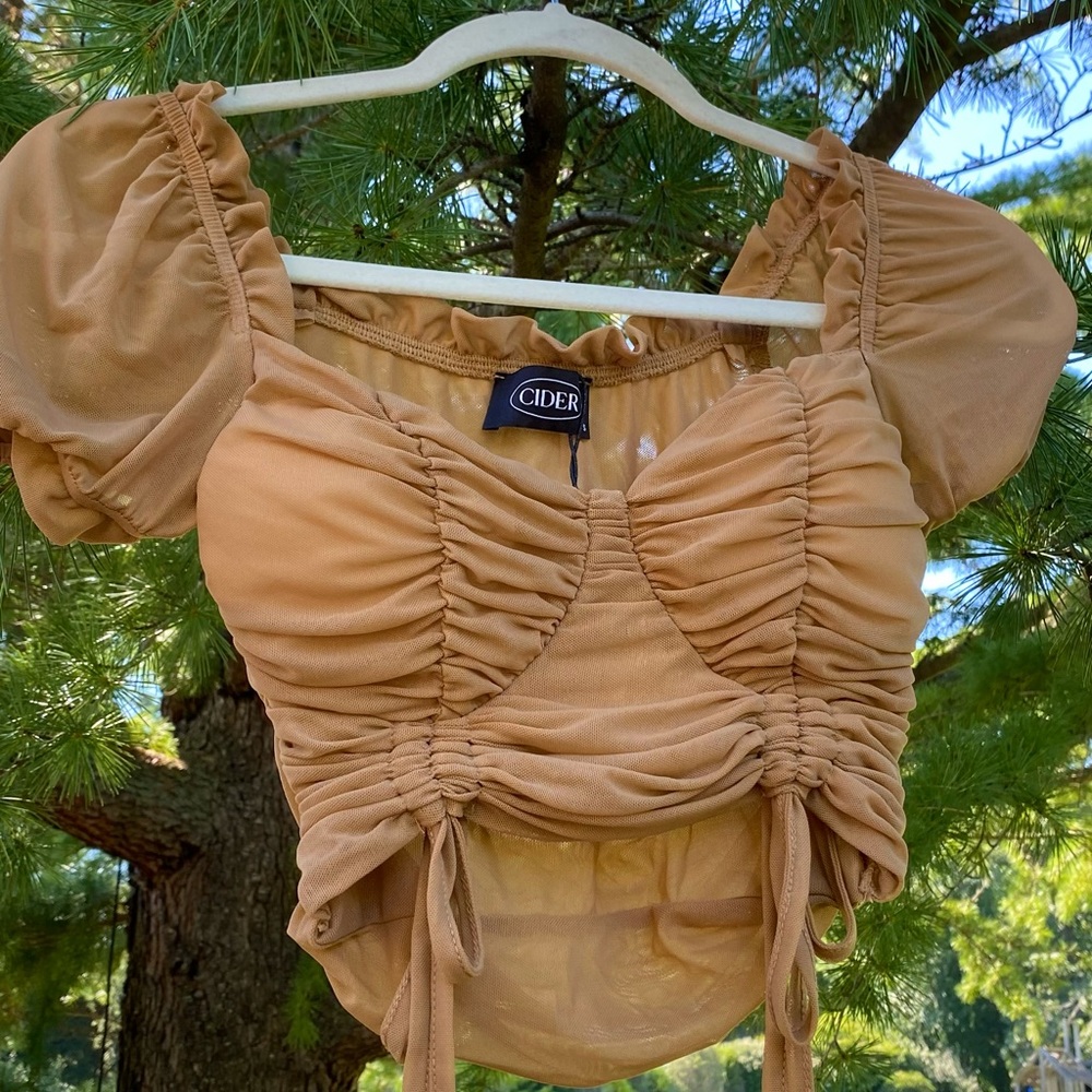 Brand New, Nude, Mesh Bustier Top!!
